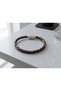 Lunévia Metal Locking Braided Leather Men's Bracelet Brown Premium Model - 2