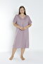 Women's Plus Size Patterned V-Neck Short Sleeve Viscose Nightgown 12167 - 2