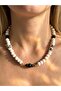 Bone Beads and Lava Stone Necklace - 3