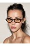 Unisex Cat Eye Sunglasses Black Frame Beige Glass Wude C1 - 3