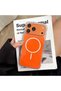 iPhone 13/14 Case with Magsafe, Colored Back, Hard Sides, Flexible Cybershield Cover, Orange - 3