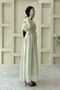 Belt Detailed Hijab Dress in Mold Green - 2