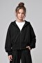 Girl's Zippered Hooded Crop Cardigan