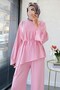 Premium Asymmetrical Cut Double Face Suit - Pink - 7