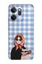Oppo Reno 14 Compatible Women's and Cat Patterned Transparent Phone Case with Shawl