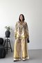 Women's Yellow Imported Fabric Patterned Shirt and Trousers Double Design Set Nbms26107 - 3