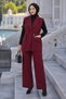 Belted Vest Suit Claret Red Hm2749