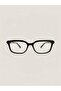 Unisex Rectangular Transparent Glass Glasses Black Frame Debast C1