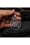 Stainless Steel Viking Dragon Hoop Valknut Odin Symbol Men's Necklace - 2