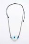 Glb-stl41414 nazar stone necklace - white