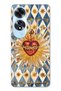 Oppo A60 Compatible Vintage Sun and Heart Pattern Transparent Phone Case