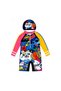 Kids Knee-Length One-Piece Swimsuit with Matching Swim Cap, Long Sleeve Cartoon Print Swimwear with Front Zipper for Boys & Girls, Swimming, Beach, Pool & Water Activities