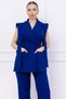 Tied Vest Suit Cobalt Blue Hm2750 - 3