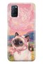 Oppo A52 / A72 / A92 Compatible Van Gogh Themed Cat Pattern Transparent Phone Case