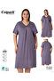 Women's Plus Size Patterned V-Neck Short Sleeve Viscose Nightgown 12141