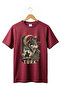 Göktürkçe Turkish Written Black Wolf and Horse Warrior Printed 100% Cotton Crew Neck Basic Tshirt