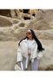 White Belted Bomber Cashmere Jacket