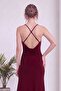 Women's Degaje Collar Strap Backless Midi Length Knitted Evening Dress Burgundy, Brown, Black - 6
