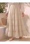 Elastic Waist Thin Summer Modal Fabric Long Layered Skirt - 2