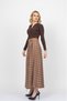 Women's Winter Plaid Checkered Prestige Buttoned Belted Woven Skirt High Waist Form Stylish Daily Casual 6835 - 6