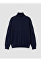 Two Mt Shop Quality Lcw Kids Navy Blue Turtleneck Boy's Knitwear Sweater - 4