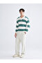 Quality Pieces from Çelebi Store Devrik Roba Collar Long Sleeve Striped Men's Knitwear Sweater - 2