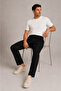 Men's Elastic Waist Comfort Fit Trousers Black 0170Ddngr - 3
