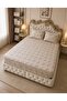 Double Size Latex Bed Sheet Set, Quilted Fabric with Elasticated Pad and 2 Pillowcases