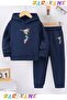 Dancer Girl Printed Winter Children's Hooded Cotton Inside Track Suit (Bottom Track Pants with Pockets)