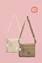 Women's Daily Crinkle Shoulder Bag Multi-Pocket Zippered Messenger Bag