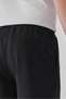 Black Men's Basic Capri Pants with Elastic Waist and Hidden Back Pocket with Zipper Detail - 7