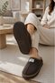 Women'S, Suede Textured, Fur Lined, Embroidery Detailed, Warm, Soft Sole House Slippers - 7