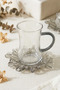 150 ml 12 Piece 6 Person Borosilicate Glass Aura Tea Set with Handles - 2