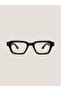 Unisex Rectangular Transparent Glass Eyeglasses Black Frame Garcia C5