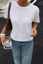 Women's 100% Cotton Single Jersey Crew Neck T-Shirt with Back Detail - 2