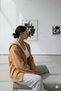 Women's Camel Full Zip Hooded Cardigan - 2