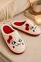 Women's Soft Plush House Slippers with Bow and Cute Cat Figure - 3