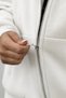 Women's White Hooded Zippered Oversize Sweatshirt 80% Cotton Basic Hoodie with Pockets - 4