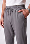 Men's Smoked Trousers Elastic Waist Lycra Non-Marking Regular Fit Daily Lace-Up Jogger Style - 4