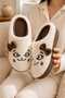Women's Soft Plush House Slippers with Bow and Cute Cat Figure