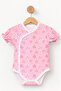 100% Cotton Double-Breasted Collar Snap Fastener Heart Baby Bodysuit