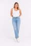 Women's Plus Size, Blue, High Waist, Ripped Detail, 5 Pocket Jeans 65N39620 - 4