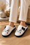 Women's Soft Plush House Slippers with Bow and Cute Cat Figure - 4