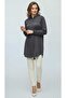Women's Shirt with Stylish Collar, Elastic Sleeves and Buttons - 2