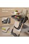 3 in 1 Baby High Chair with Swing, Foldable High Chairs for Babies & Toddlers, Adjustable Height/Backrest, Removable Tray & Lockable Wheels - 5