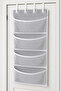 4-Pocket Behind-The-Door Organizer, Multi-Purpose Organizer with 4 Plastic Hangers and Mesh - 2