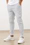 Set of 3/3 Pieces Unisex Ribbed Regular Black Gray Navy Blue Color Sports Sweatpants - 3