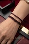 Red Black 2-Piece Macrame Knitted Rope Bracelet Set Unisex Adjustable Fan Bracelet - 2