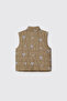 Baby Boy Teddy Bear Printed Beige Micro Vest - 2