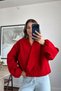 New Season Red Oversize Double-Breasted Trench Coat Jacket